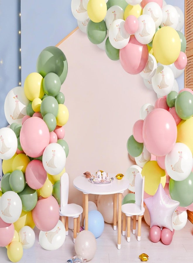 Motionchic 60 Pcs Bow Goose Balloons Set, 12 Inch Pastel Pink Latex Balloons One Silly Goose Birthday Party Decorations Baby Shower Decor(Pink) - Image 4
